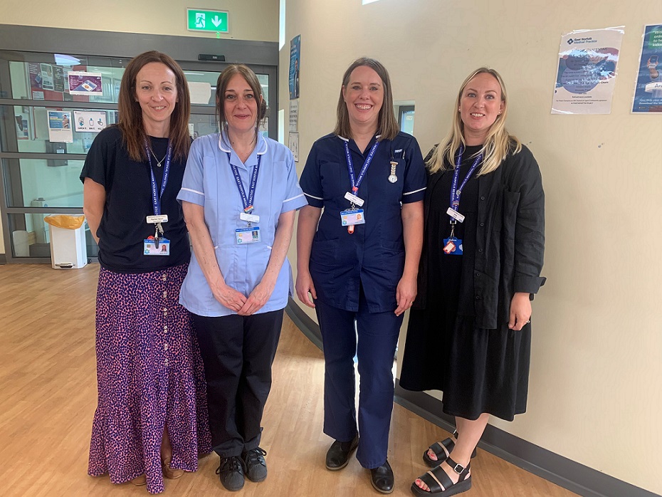 Our Great Yarmouth LHC team, left to right (below): Rachel Hacon - Finance Manager, Angela Black - Targeted Lung Health Check advisor, Abigail Howard - Respiratory Nurse